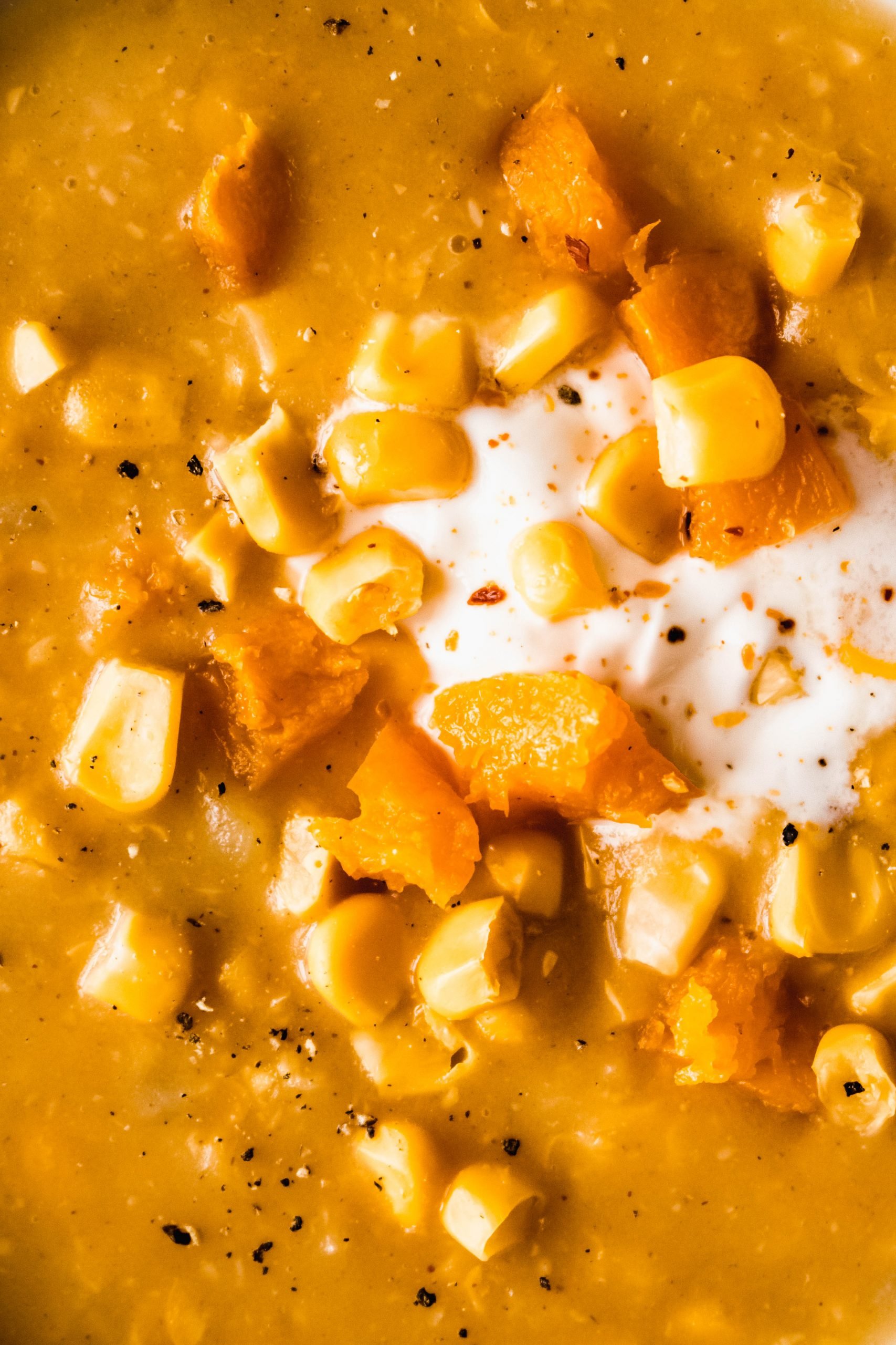 Autumn Corn Chowder With Roasted Pumpkin — Damn, Spicy!