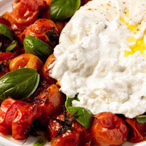 roasted tomato burrata salad