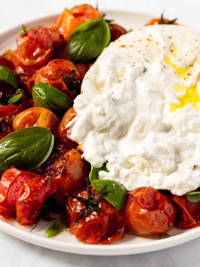 roasted tomato burrata salad