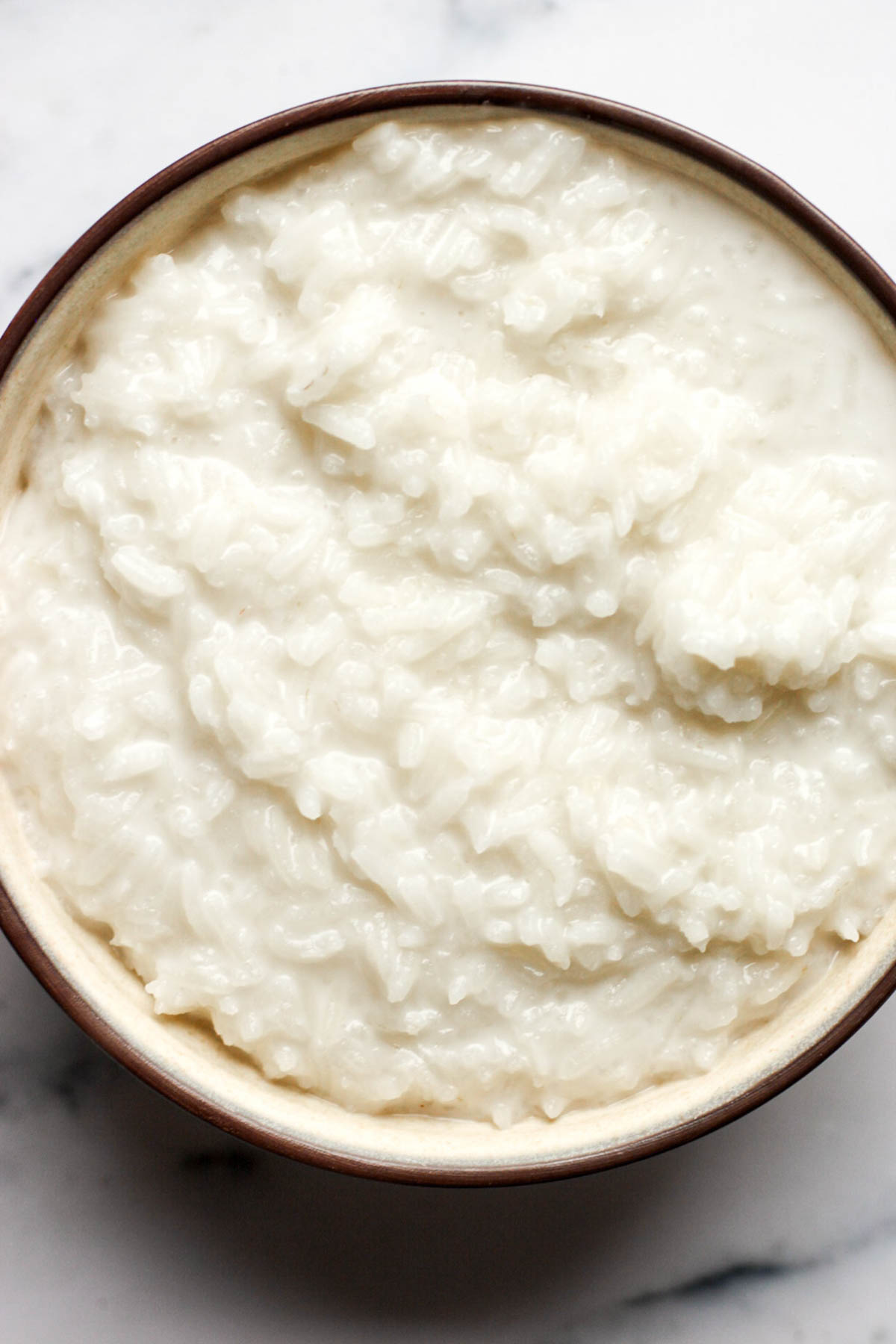 bowl of creamy coconut rice pudding