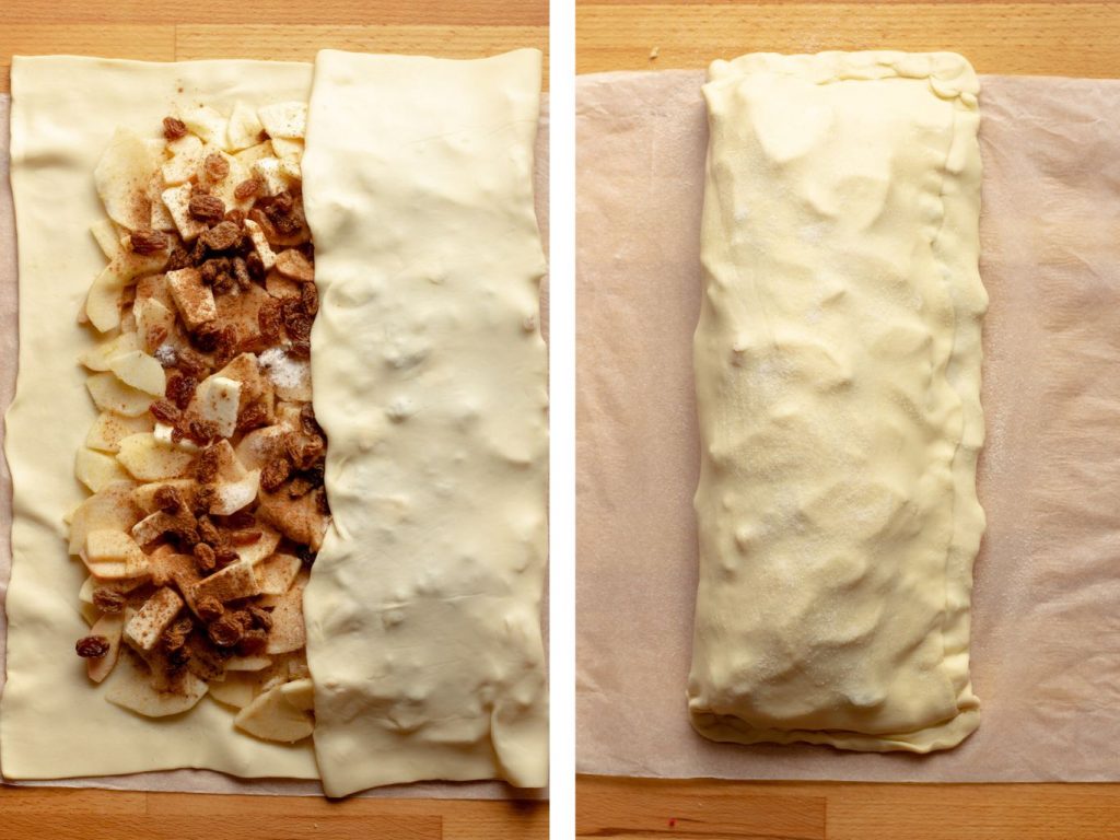 how to make apple strudel puff pastry