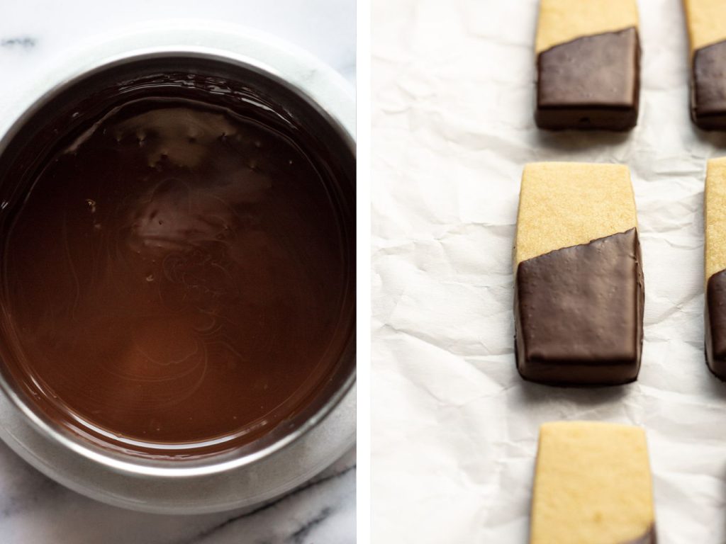 chocolate dipped shortbread cookies