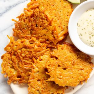 carrot fritters with ranch
