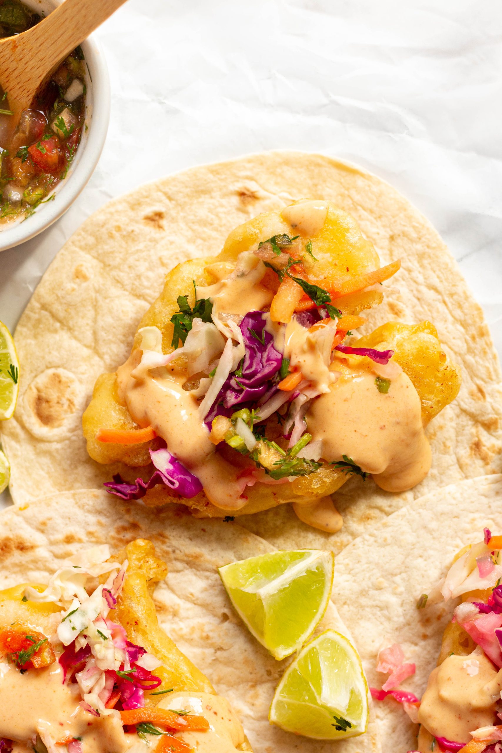 crispy fried fish tacos