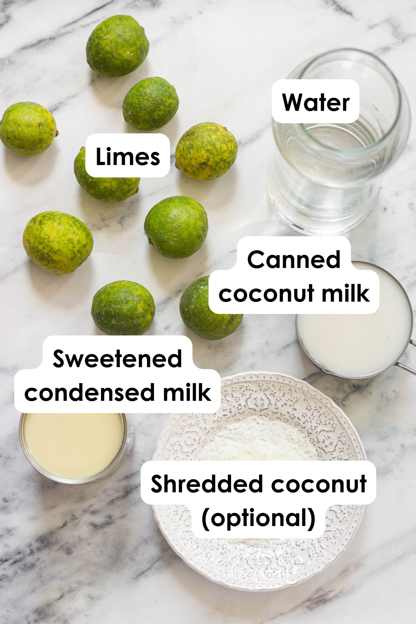ingredients for coconut lemonade